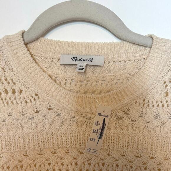 NWT Madewell Scalloped-Trim Sweater Tee In Sand Size XS - Picture 5 of 8